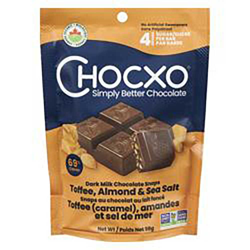 Chocxo Biscuits Au Lait Noir, Caramel, Amandes Et Sel De Mer, 69 % De Cacao, 98 G -- 6 Par Boîte