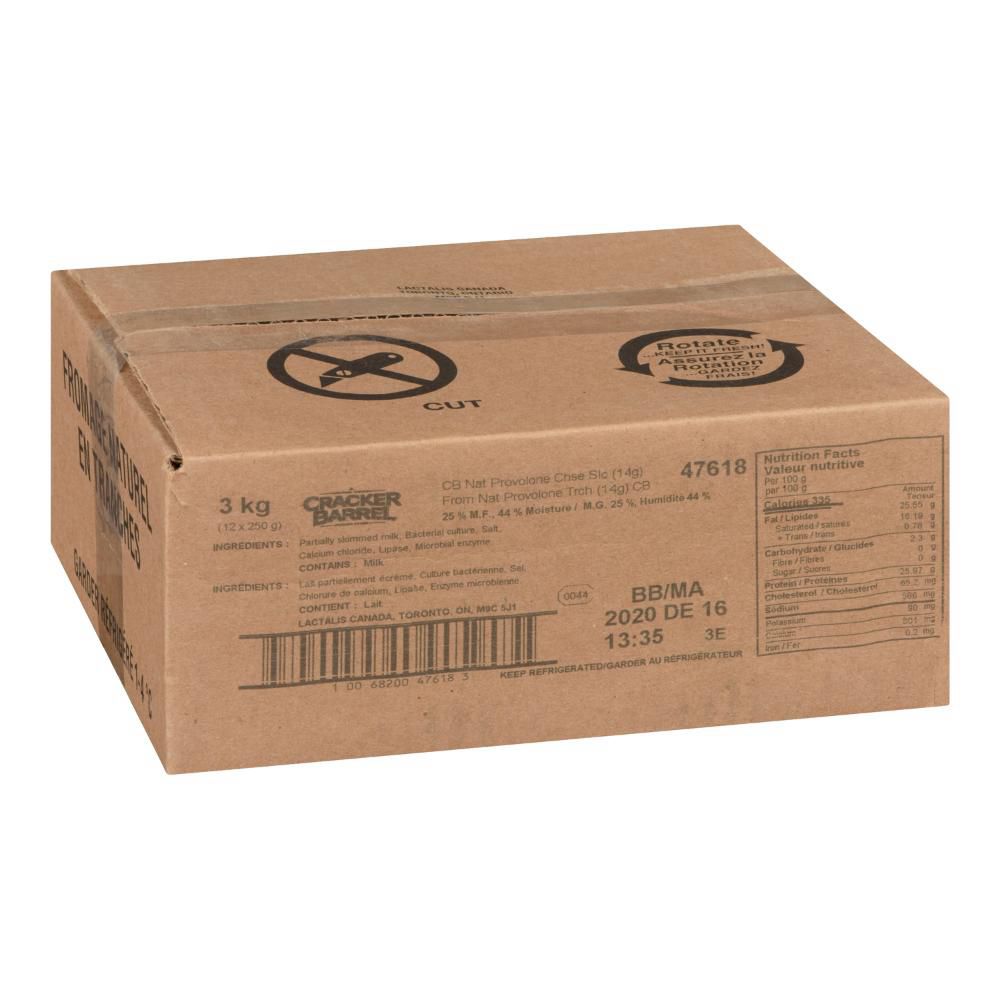 Cracker Barrel Tranches De Fromage Provolone, 250 G -- 12 Par Boîte