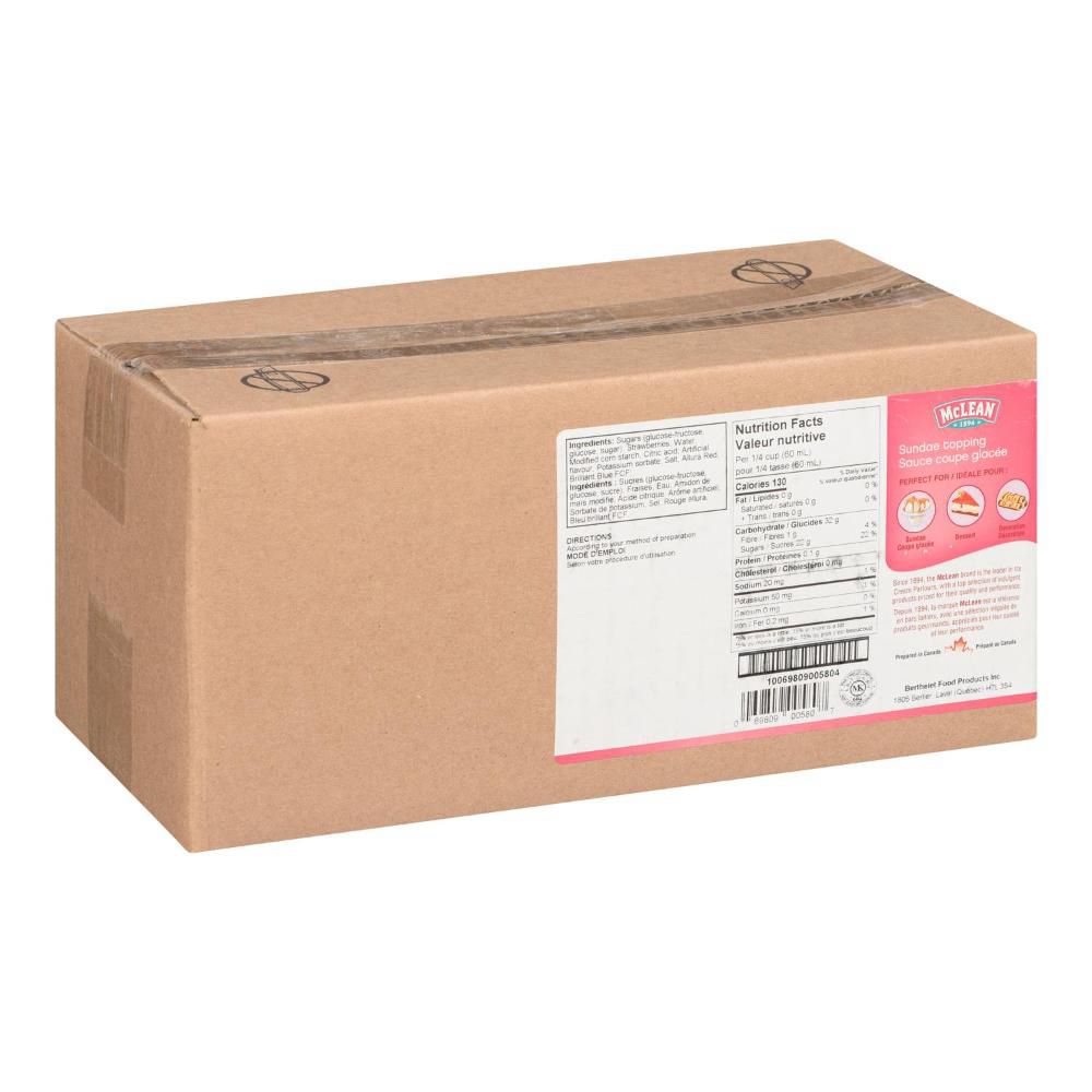 Mclean Strawberry Sundae Topping, 1 L -- 5 Per Case