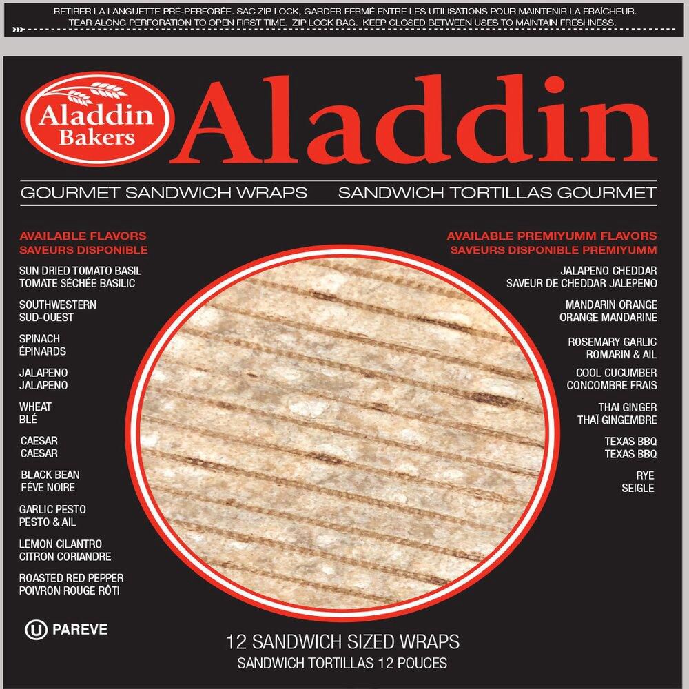 Aladdin 12 In Whole Wheat Grilled Tortilla, 12 Count -- 6 Per Case