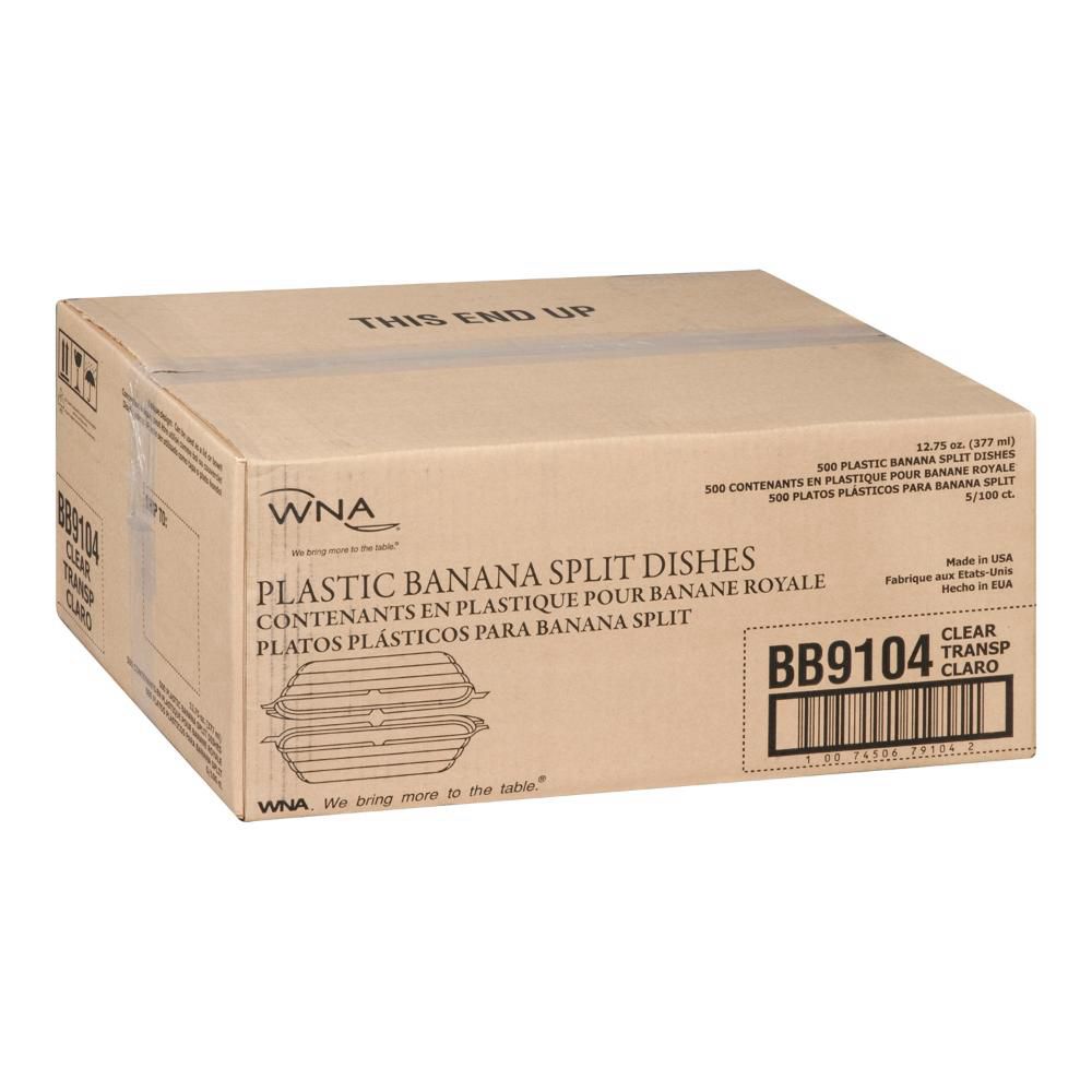 Polar Pak 12.75 Oz Pet Clear Banana Split Container/lid, 100 Count -- 5 Per Case