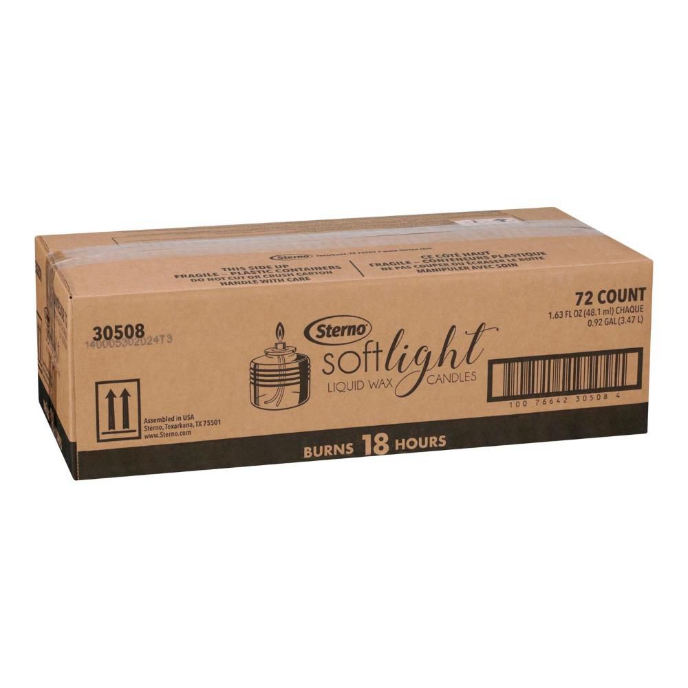Sterno 18 Hour Liquid Wax Candle, 72 Count