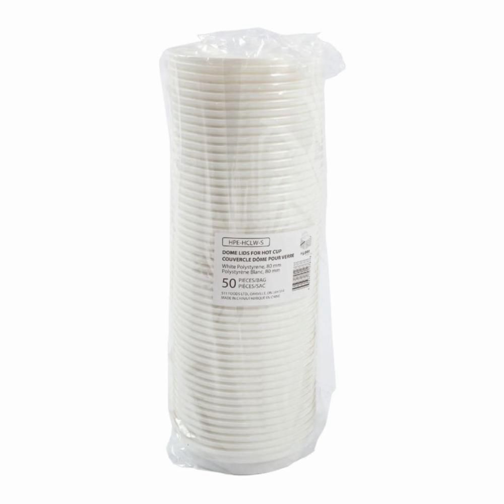 Hy Pax Couvercle Dôme Blanc Écologique Pour Tasse Chaude De 8 Oz, 50 Unités -- 20 Par Boîte