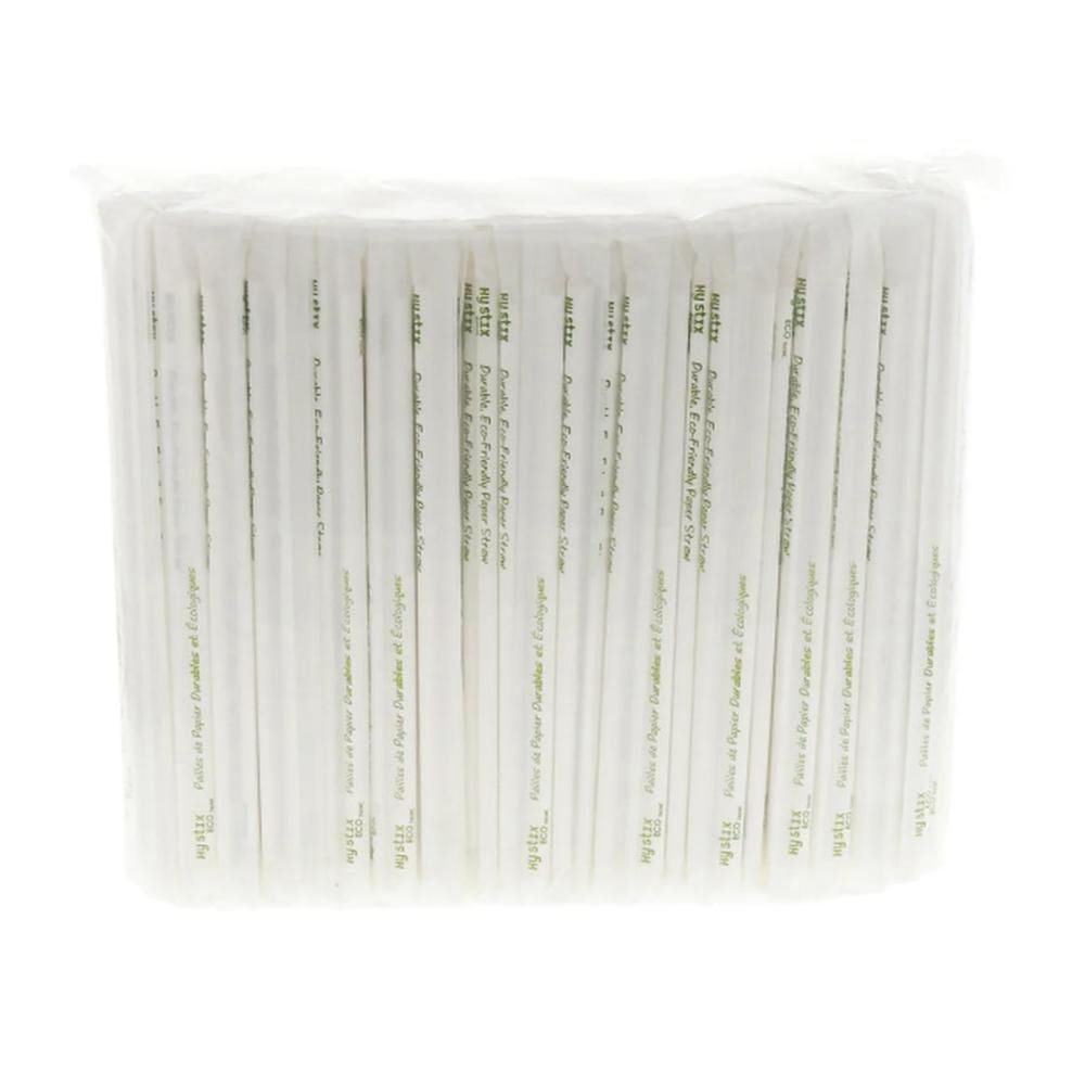 Hy Stix Pailles Géantes En Papier Écologique Blanc Emballées Dans Du Papier De 7,75 Po, 500 Unités -- 12 Par Boîte