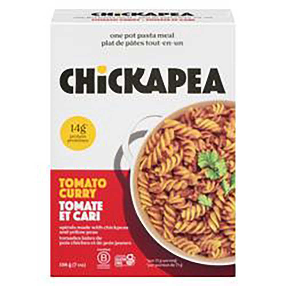 Chickapea Pasta Plat De Pâtes Tout-en-un Au Curry De Tomates Et Aux Pois Chiches, 198 G -- 6 Par Boîte