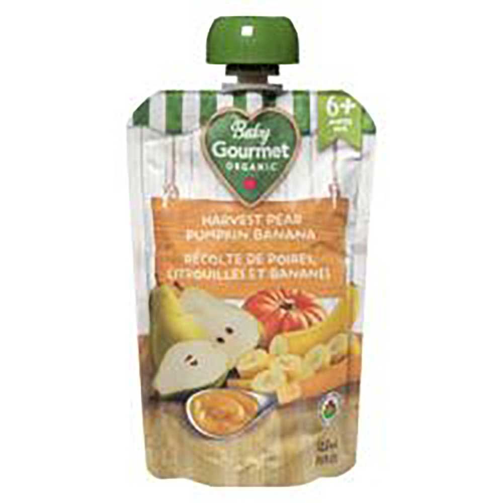 Baby Gourmet Purée De Poire, Citrouille Et Banane Biologique Harvest, 128 Ml -- 12 Par Boîte