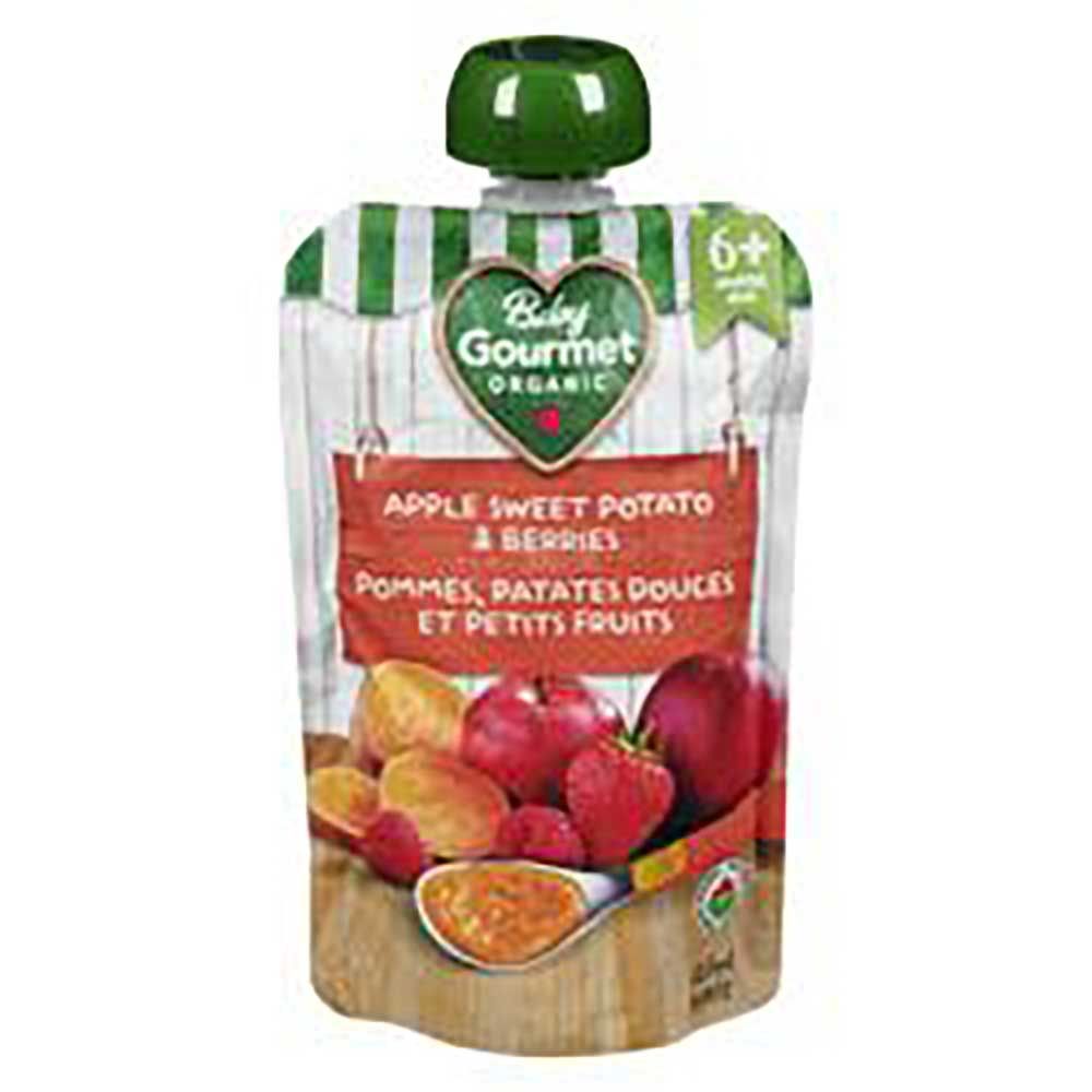 Baby Gourmet Purée De Pommes, Patates Douces Et Baies Biologiques, 128 Ml -- 12 Par Boîte