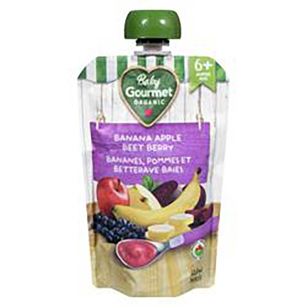 Baby Gourmet Purée De Banane, Pomme, Betterave Et Baies Biologiques, 128 Ml -- 12 Par Boîte
