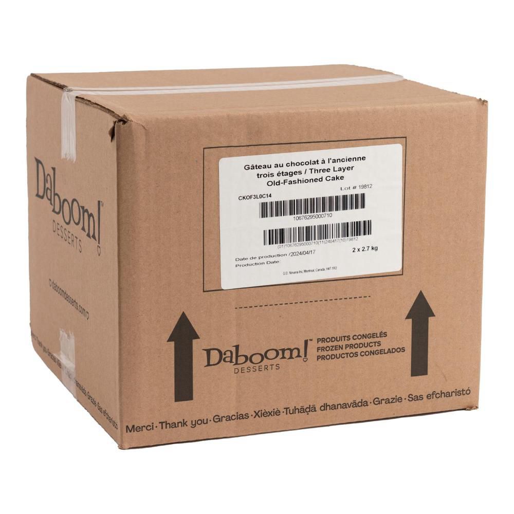 Daboom Three Layer Old Fashioned Chocolate Round Cake, 2.7 Kg -- 2 Per Case