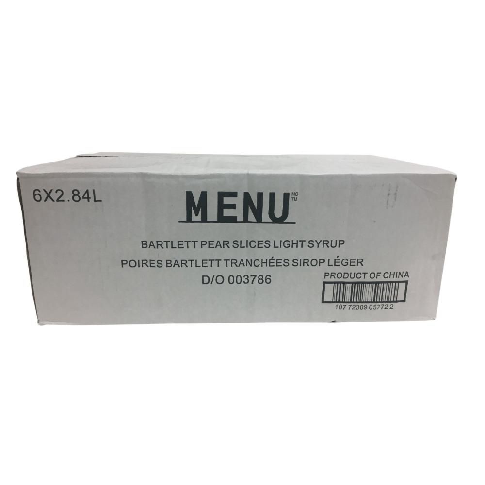 Menu Pear Slices In Light Syrup, 2.84 L -- 6 Per Case