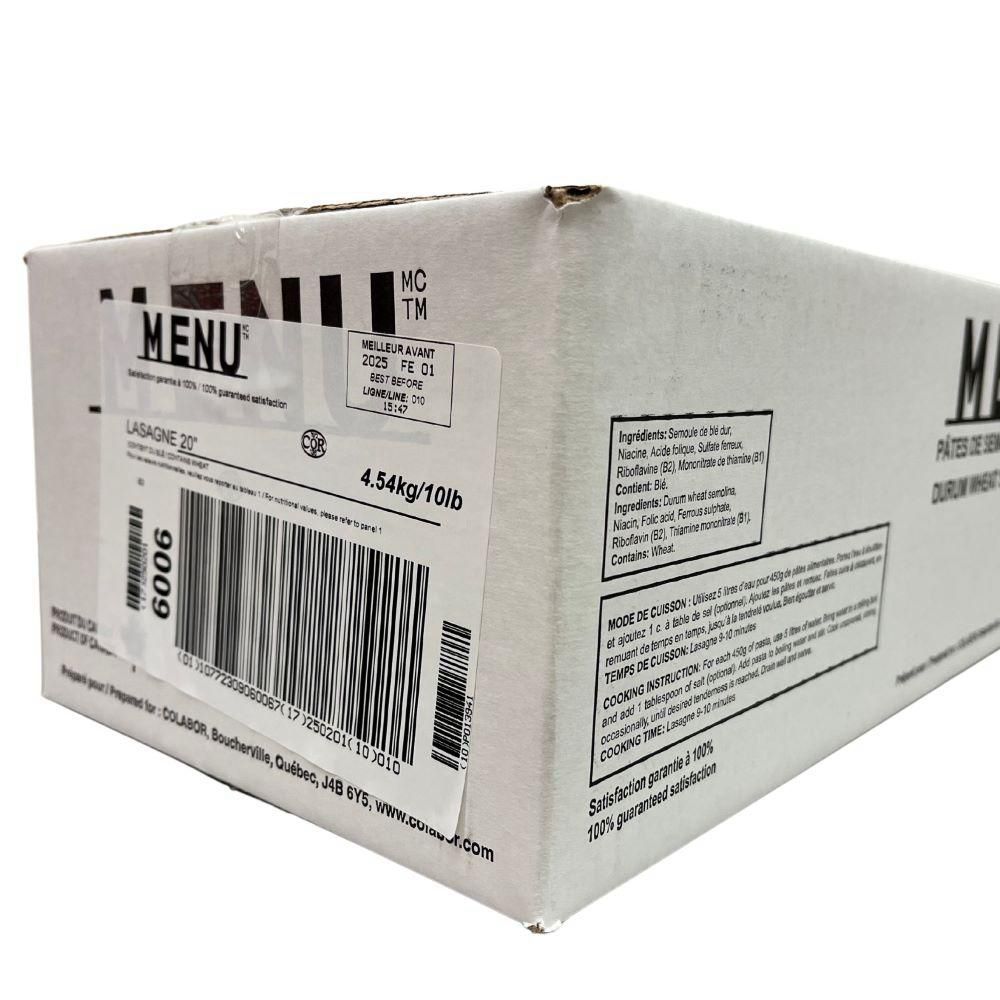 Menu 20 In Lasagna Pasta, 4.54 Kg