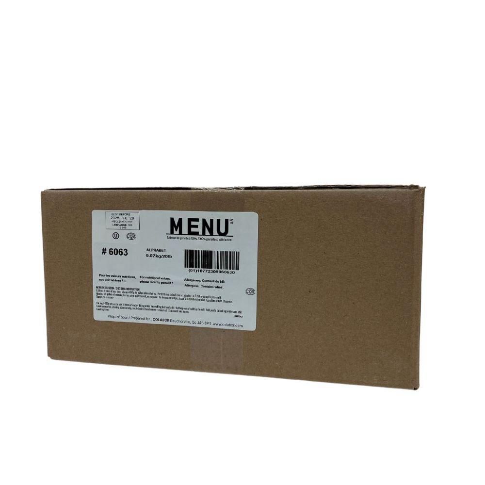 Menu Alphabet Pasta, 9.07 Kg