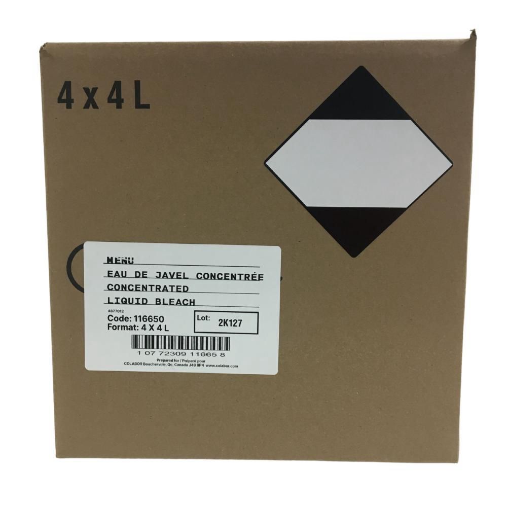 Menu Concentrated Liquid Bleach, 4 L -- 4 Per Case