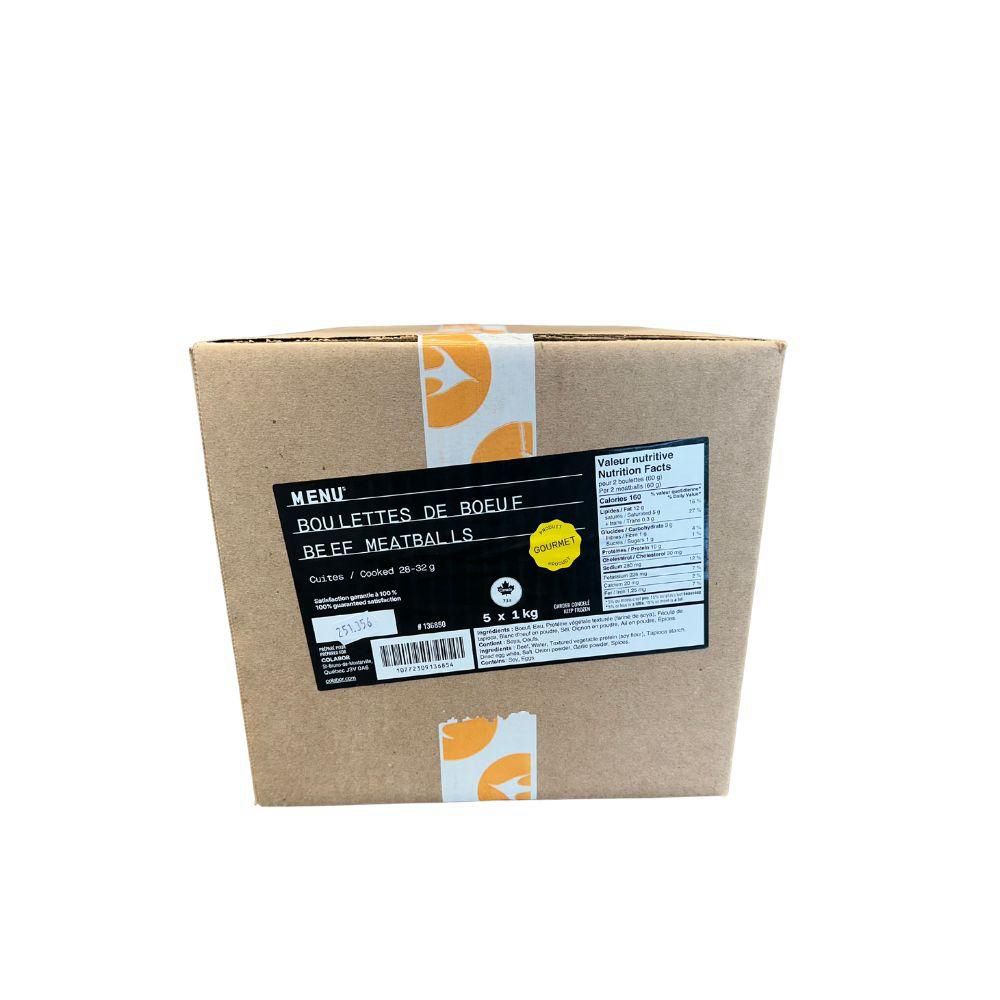 Menu Cooked 28-32 G Beef Meatball, 1 Kg -- 5 Per Case