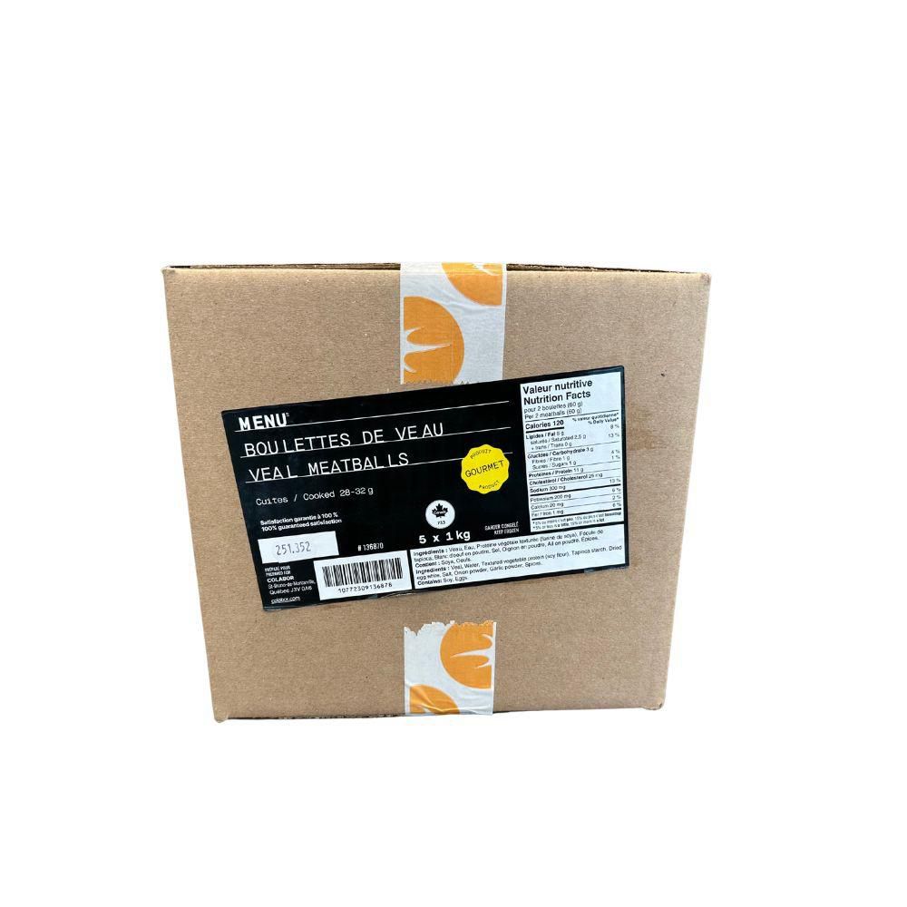 Menu Cooked 28-32 G Veal Meatball, 1 Kg -- 5 Per Case