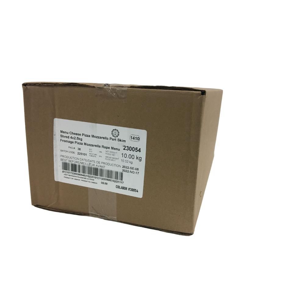 Menu 18 Percent Milk Fat Shredded Part Skim Pizza Mozzarella Cheese, 2.5 Kg -- 4 Per Case