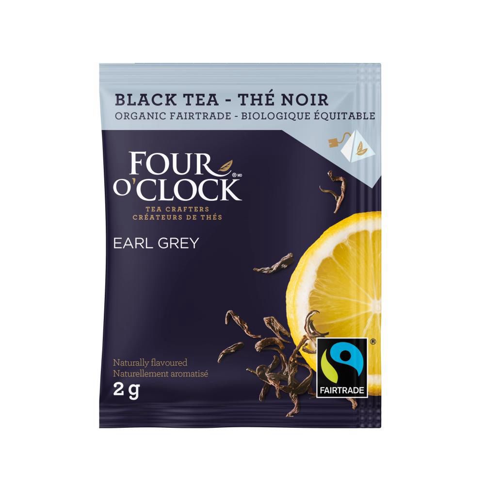 Four O Clock 2 G Organic Earl Grey Black Tea, 40 Tea Bags