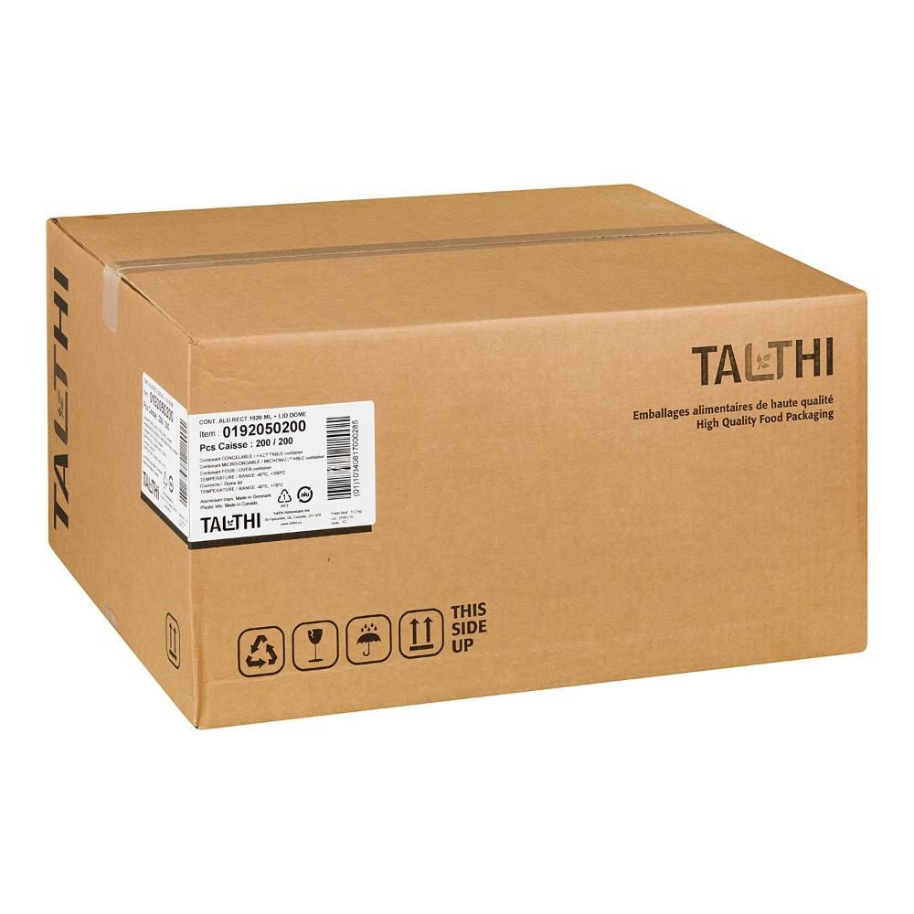 Talthi Aluminum 1920 Ml Rectangular Container - Combo -- 200 Per Case