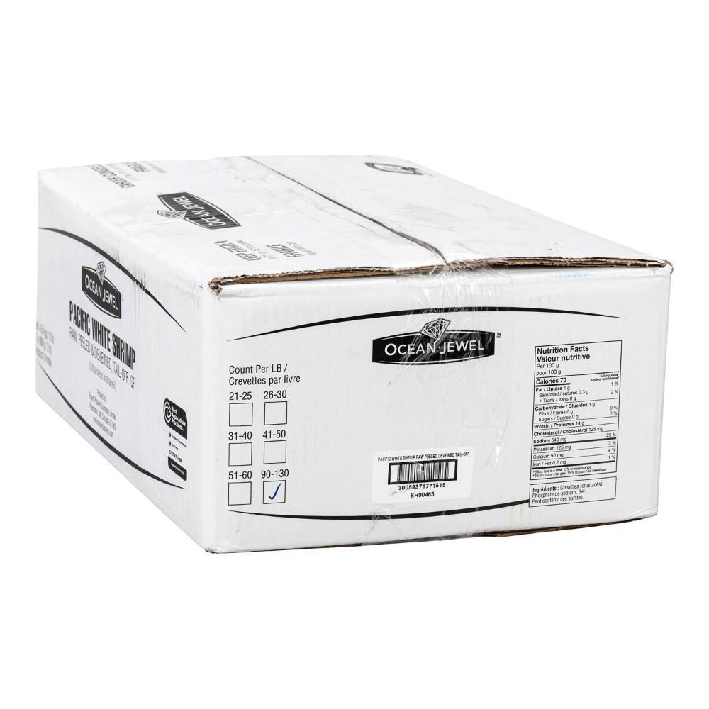 Ocean Jewel White 90-130 Peeled And Deveined Without Tail Raw Shrimp, 907 G -- 5 Per Case