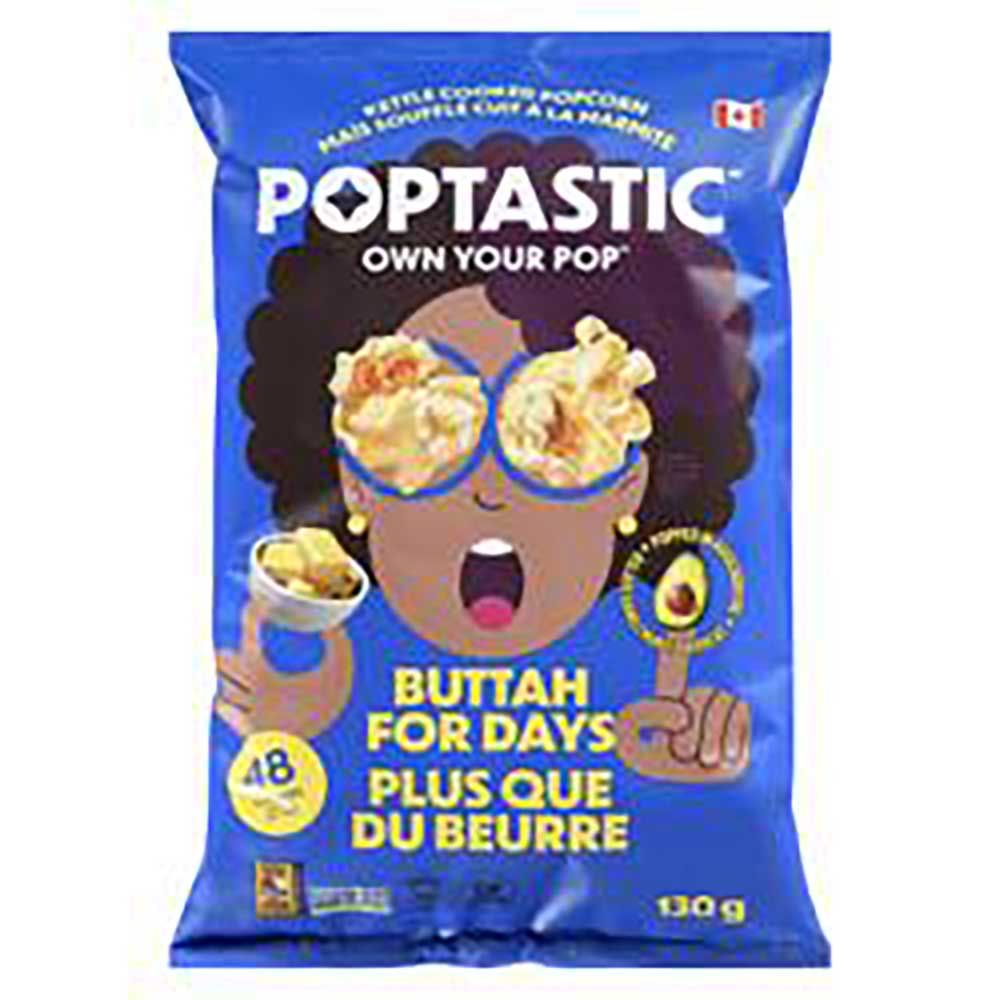 Poptastic Popcorn Buttah For Days, 130 G -- 8 Par Boîte