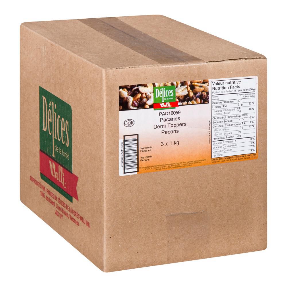 Delices Foret Pecan Halves Demi Toppers, 1 Kg -- 3 Per Case