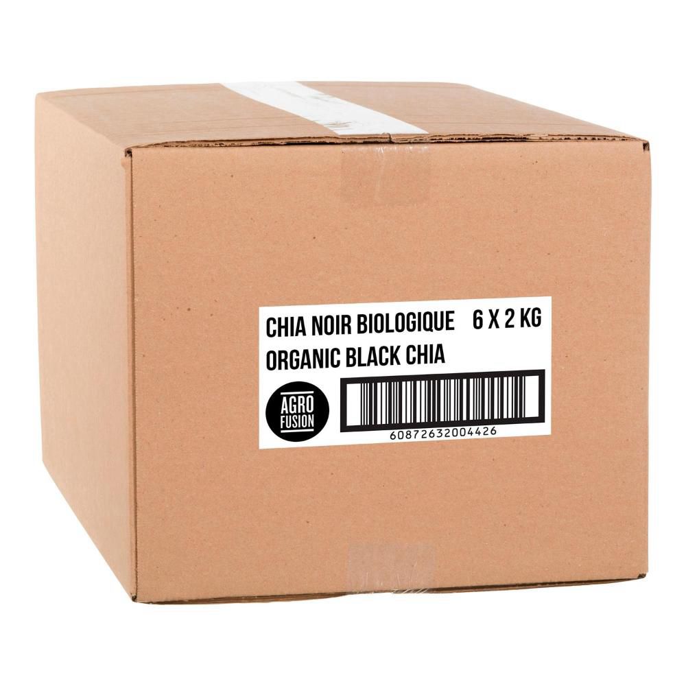 Agrofusion Graines De Chia Noires Biologiques Sans Allergènes, 2 Kg -- 6 Par Boîte