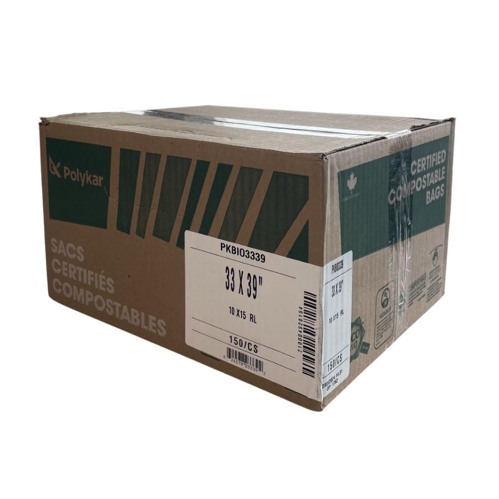 Polykar 33 X 39 In Green Tinted 0.80 Mil Compostable Bag, 150 Count