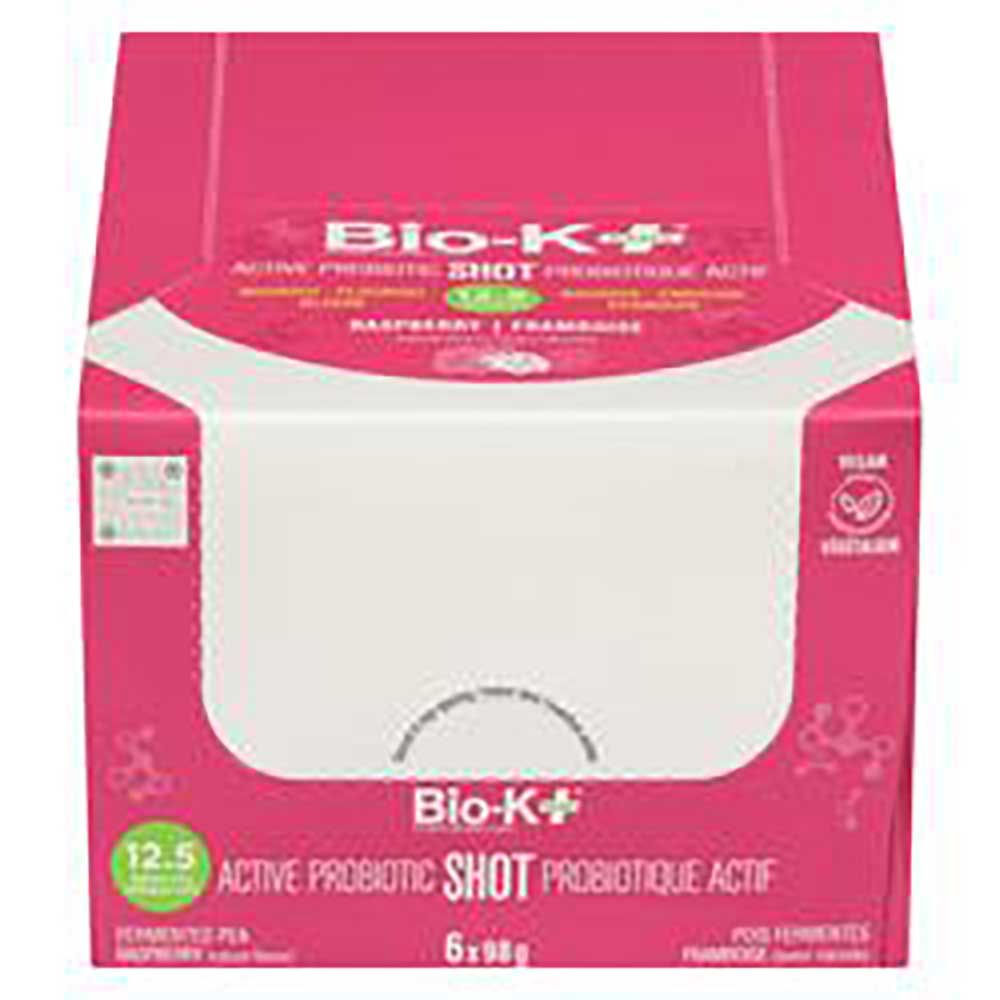 Bio-k Plus Shot Probiotique Active 12.5b À La Framboise, 98 G -- 6 Par Boîte