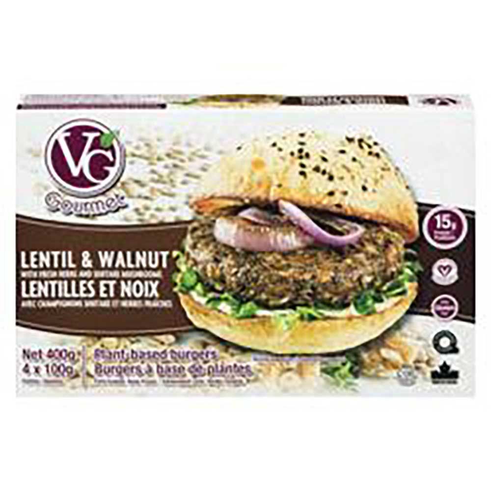 Vg Gourmet Lentil And Walnut Plant-based Burger, 400 G -- 12 Per Case