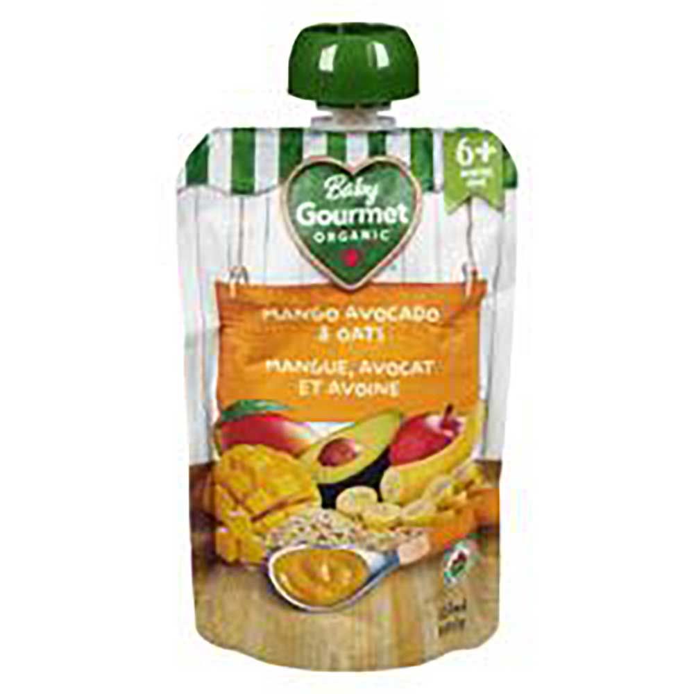 Baby Gourmet Purée De Mangue Mûre, D'avocat Et D'avoine Biologique, 128 Ml -- 12 Par Boîte