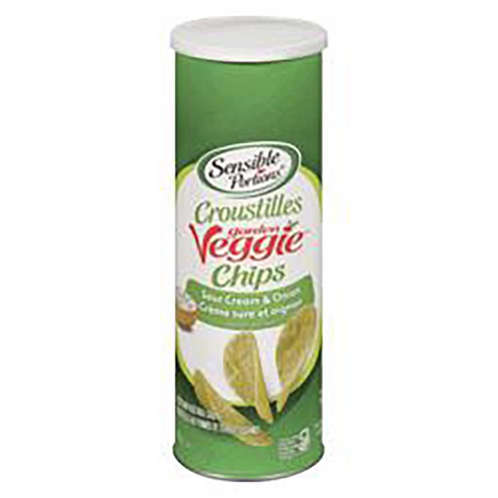 Sensible Portions Sour Cream And Onion Veggie Chips, 141 G Canister -- 12 Per Case