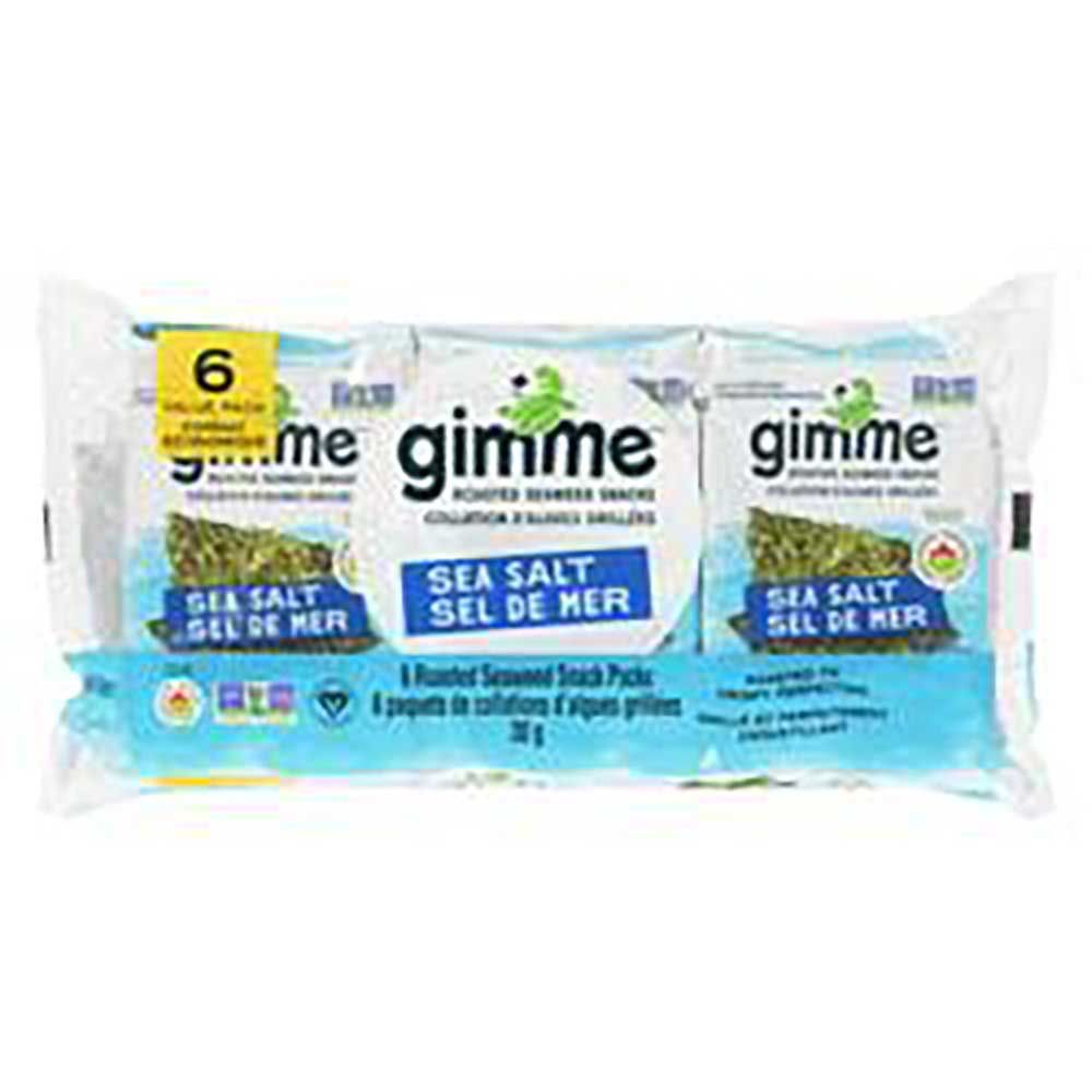 Gimme Collations D'algues Grillées Au Sel De Mer Biologique, 30 G -- 6 Par Boîte