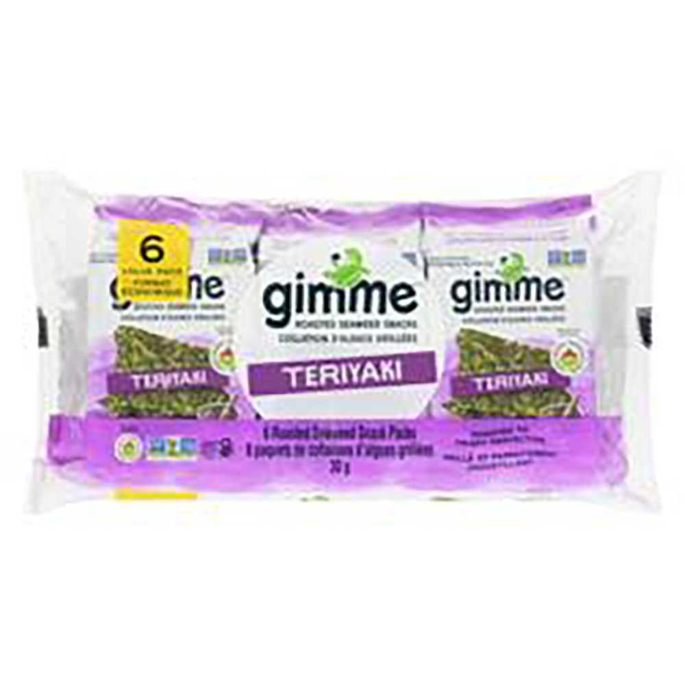 Gimme Collations D'algues Grillées Teriyaki Biologiques, 30 G -- 6 Par Boîte
