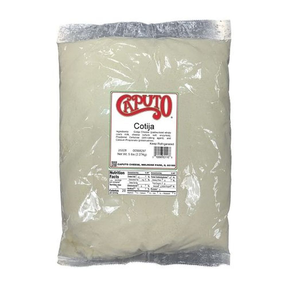 Caputo Grated Cotija Cheese, 5 Pound Bag -- 4 Per Case