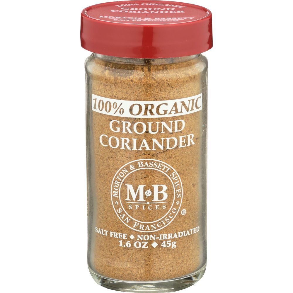 Morton & Bassett Organic Ground Coriander, 1.6 Ounce -- 3 Per Case