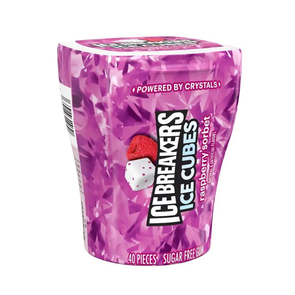 Ice Breakers Ice Cubes Raspberry Sorbet Flavored Sugar Free Gum - Bottle Pack, 3.24 Ounce -- 32 Per Case