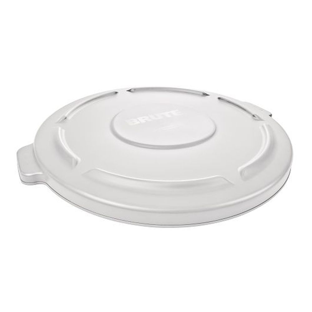 Rubbermaid Commercial White Resin Self-draining Flat Top Lids For 32 Gallon Round Brute Container, 22.25 X 22.41 X 1.63 Inch