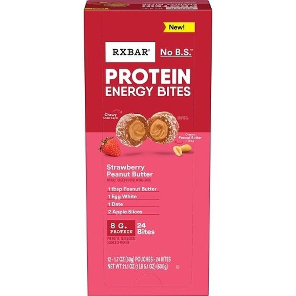 Rxbar Strawberry Peanut Butter Protein Energy Bites, 1.7 Ounce -- 72 Per Case