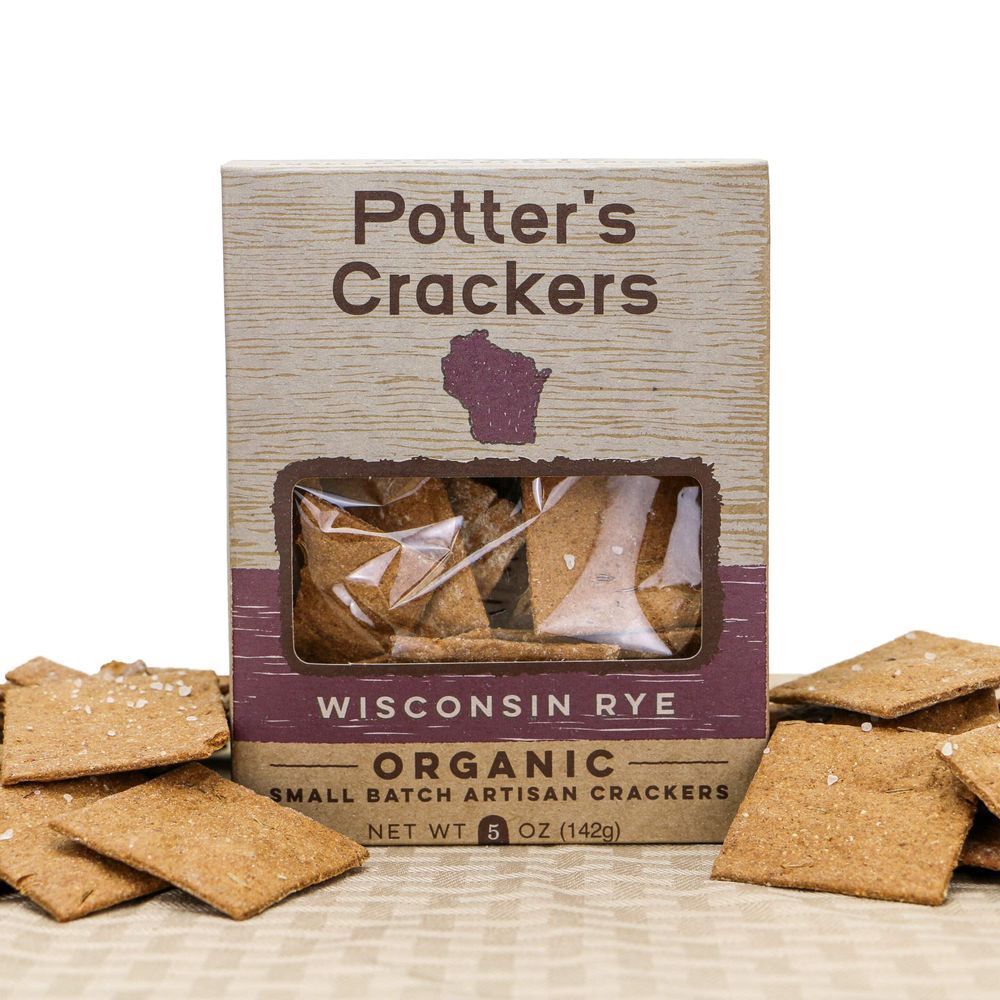 Potters Organic Wisconsin Rye Crackers, 5 Ounce -- 12 Per Case