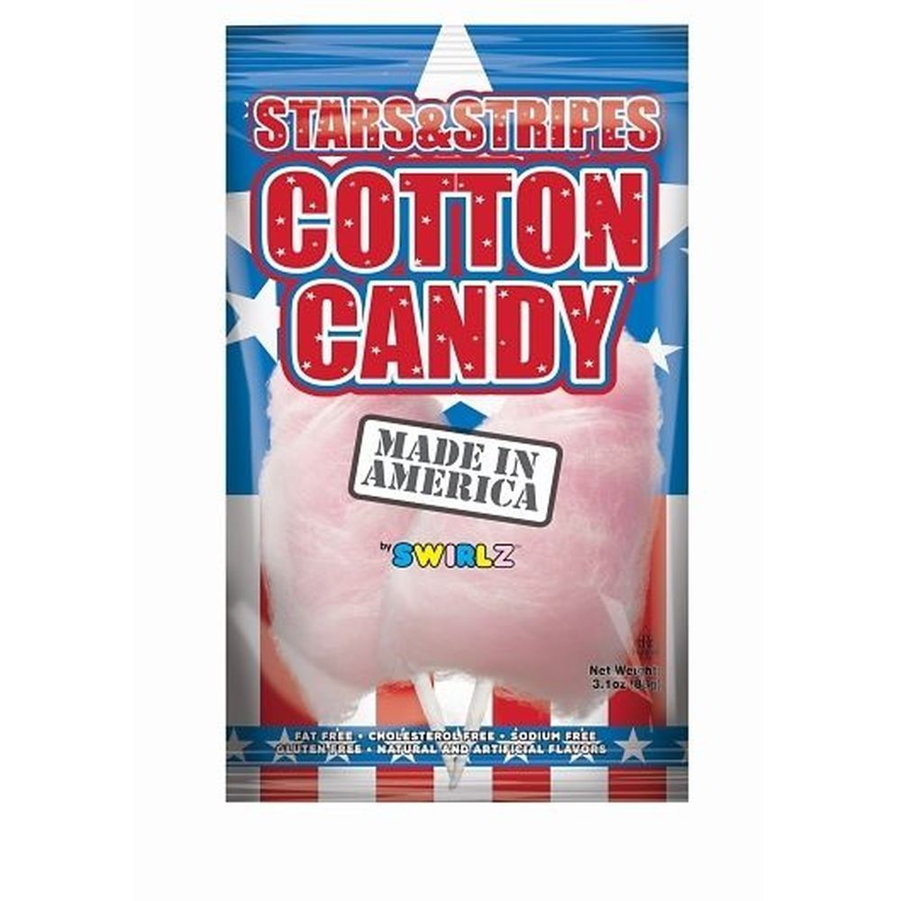 Stars And Stripes Cotton Candy, 3.10 Ounce -- 25 Per Case