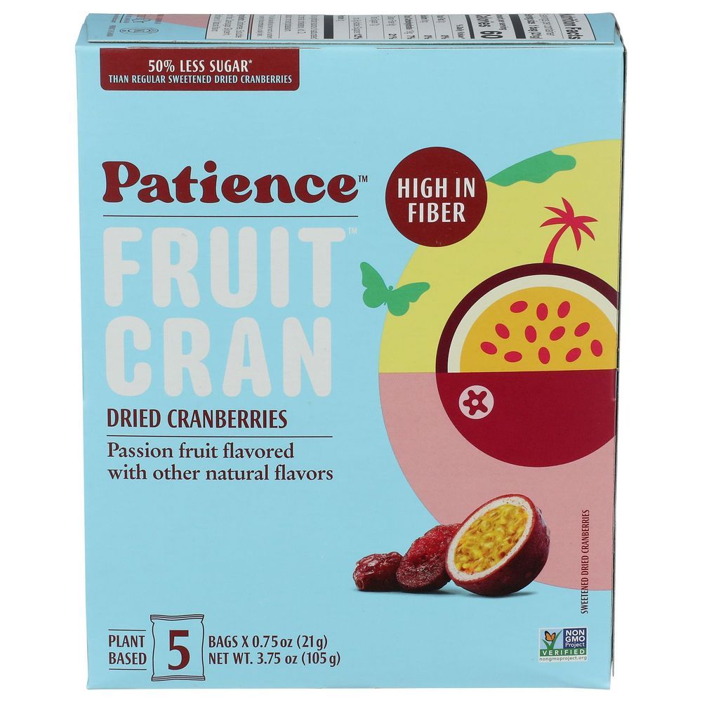 Patience Fruit & Co Passion Fruit Flavoured Dried Cranberries, 3.75 Ounce -- 10 Per Case