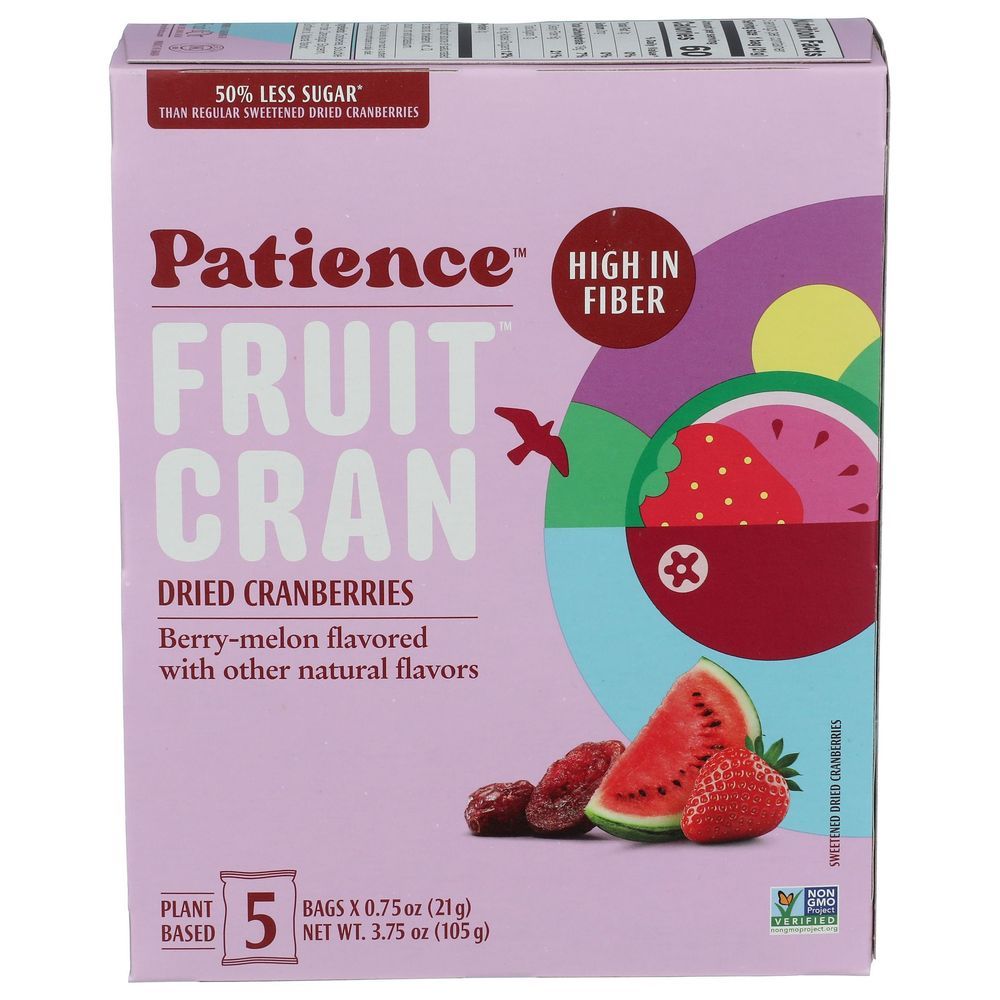 Patience Fruit & Co Berry Melon Flavoured Dried Cranberries, 3.75 Ounce -- 10 Per Case
