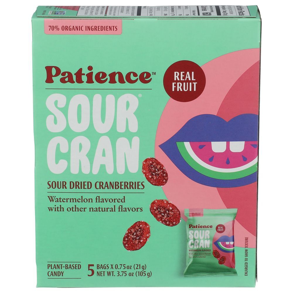Patience Fruit & Co Watermelon Flavoured Sour Dried Cranberries, 3.75 Ounce -- 10 Per Case