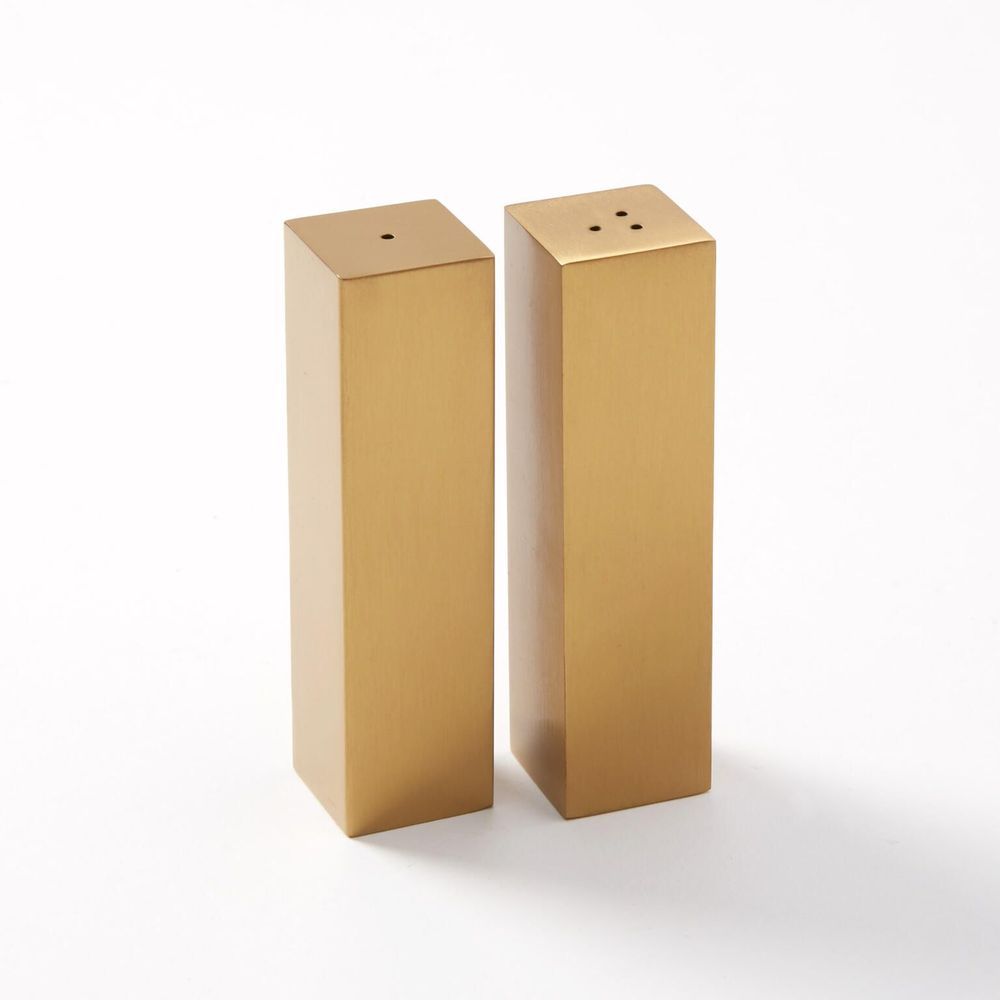 American Metalcraft Gold Stainless Steel 3 Ounce Salt And Pepper Set, 1. X 3-3/4 Inch