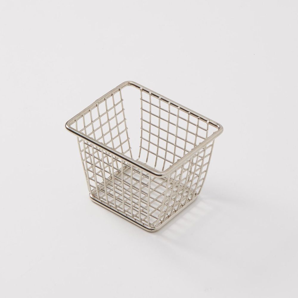American Metalcraft Stainless Steel Rectangular Mini Snack Basket Without Handle, 4-1/8 X 3-3/8 X 3 Inch