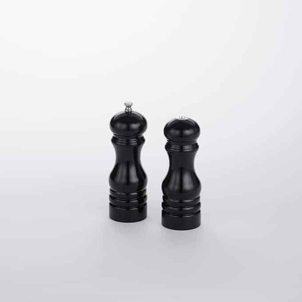 American Metalcraft Black Wood Salt And Pepper Mill Set, 6 In Height