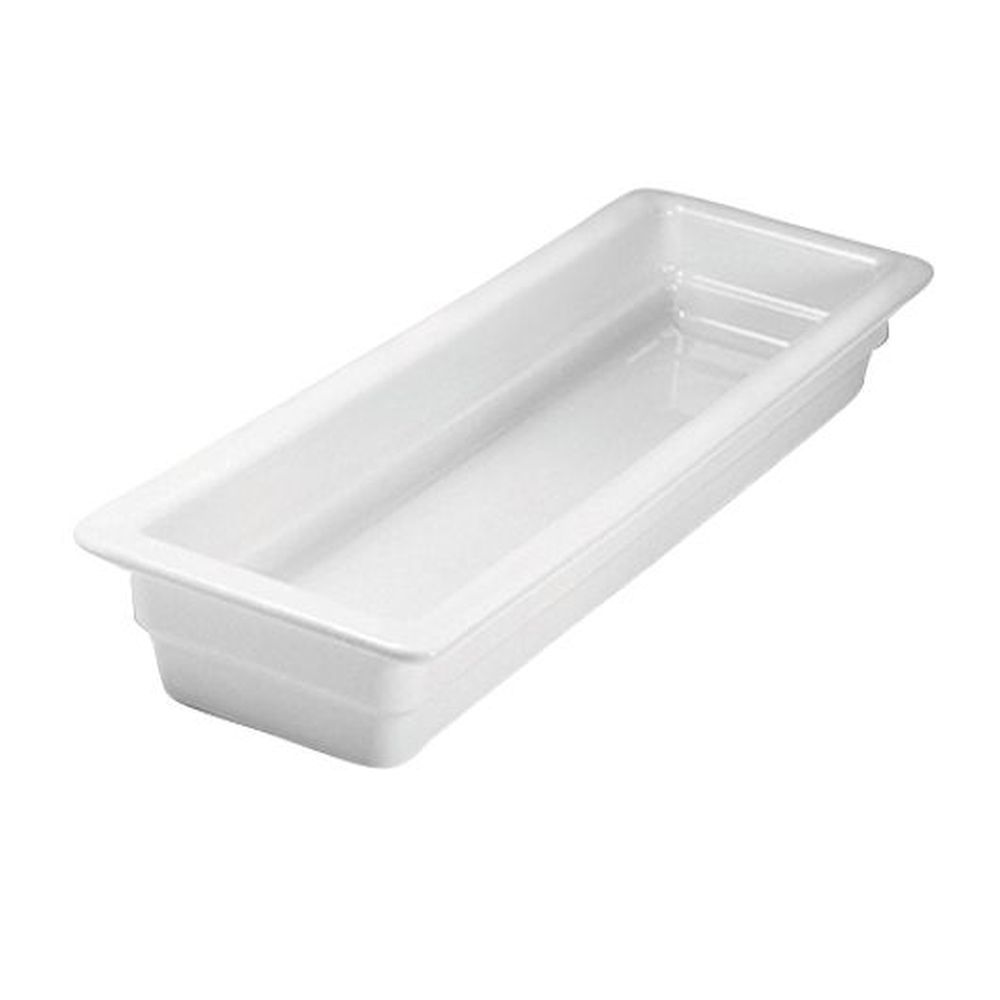 Hall China Buffet Bright White Half Long Food Pan, 20.75 X 6.375 X 2.5 Inch