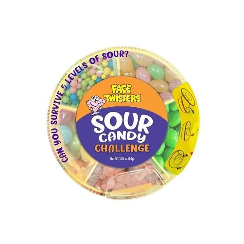 Face Twisters Challenge Sour Candy , 1.76 Ounce -- 36 Per Case
