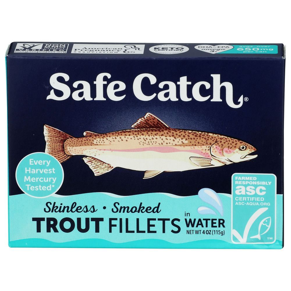 Safe Catch Skinless Smoked Trout Fillets In Water, 4 Ounce -- 12 Per Case
