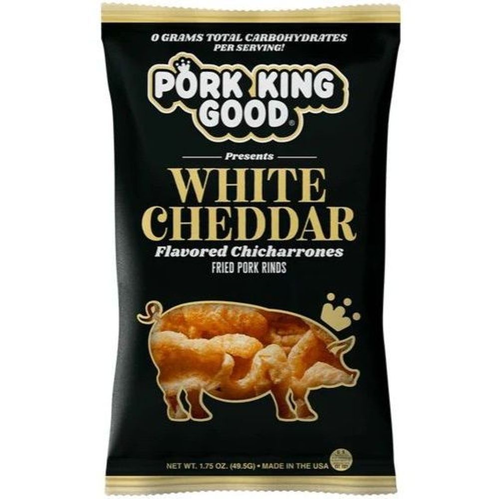 Pork King Good White Cheddar Pork Rinds, 1.75 Ounce -- 12 Per Case